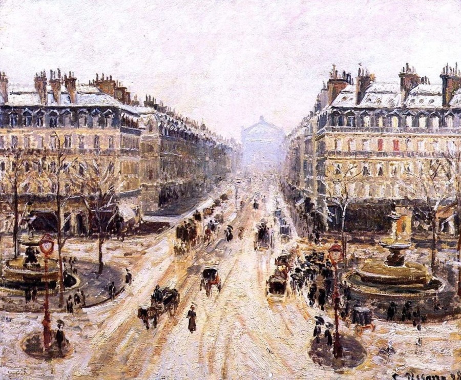 Camille Pissarro | Master apollon Avenue De L'Opera – Wirkung von Schnee – Camille Pissarro