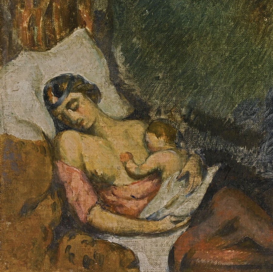 Paul Cézanne | Master apollon Frau stillt ihr Kind - Paul Cezanne