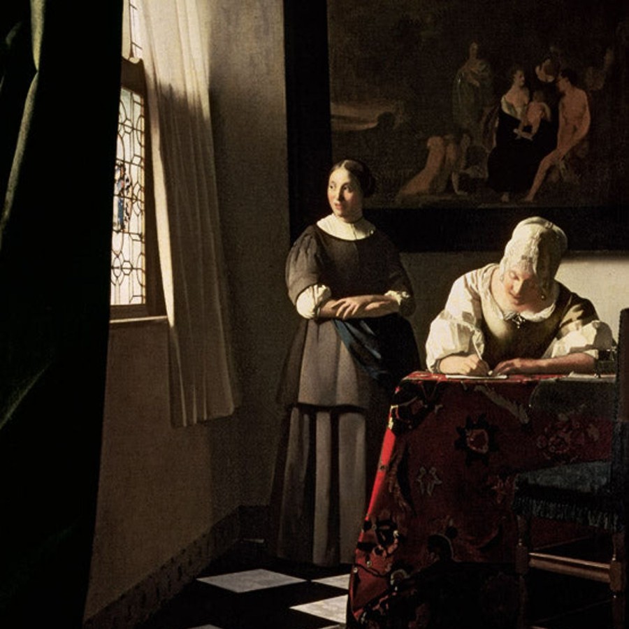 Johannes Vermeer | Master apollon Frau schreibt einen Brief und ihr Diener - Johannes Vermeer