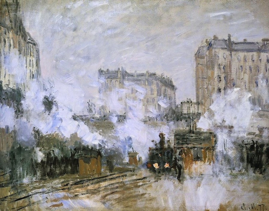 Claude Monet | Master apollon Außenansicht des Bahnhofs Saint-Lazare, Ankunft eines Zuges – Claude Monet