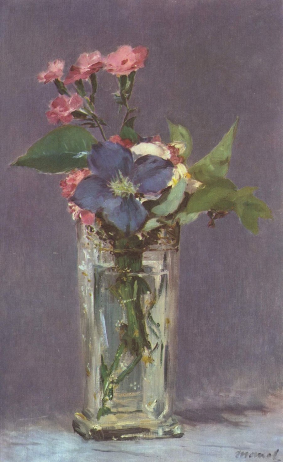 Edouard Manet | Master apollon Clematis in einer Kristallvase - Edouard Manet