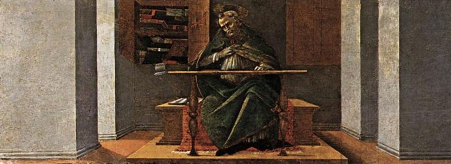 Sandro Botticelli | Master apollon Der heilige Augustinus in seinem Arbeitszimmer, Tafel aus der Predella aus dem Altarbild des Heiligen Markus – Sandro Botticelli