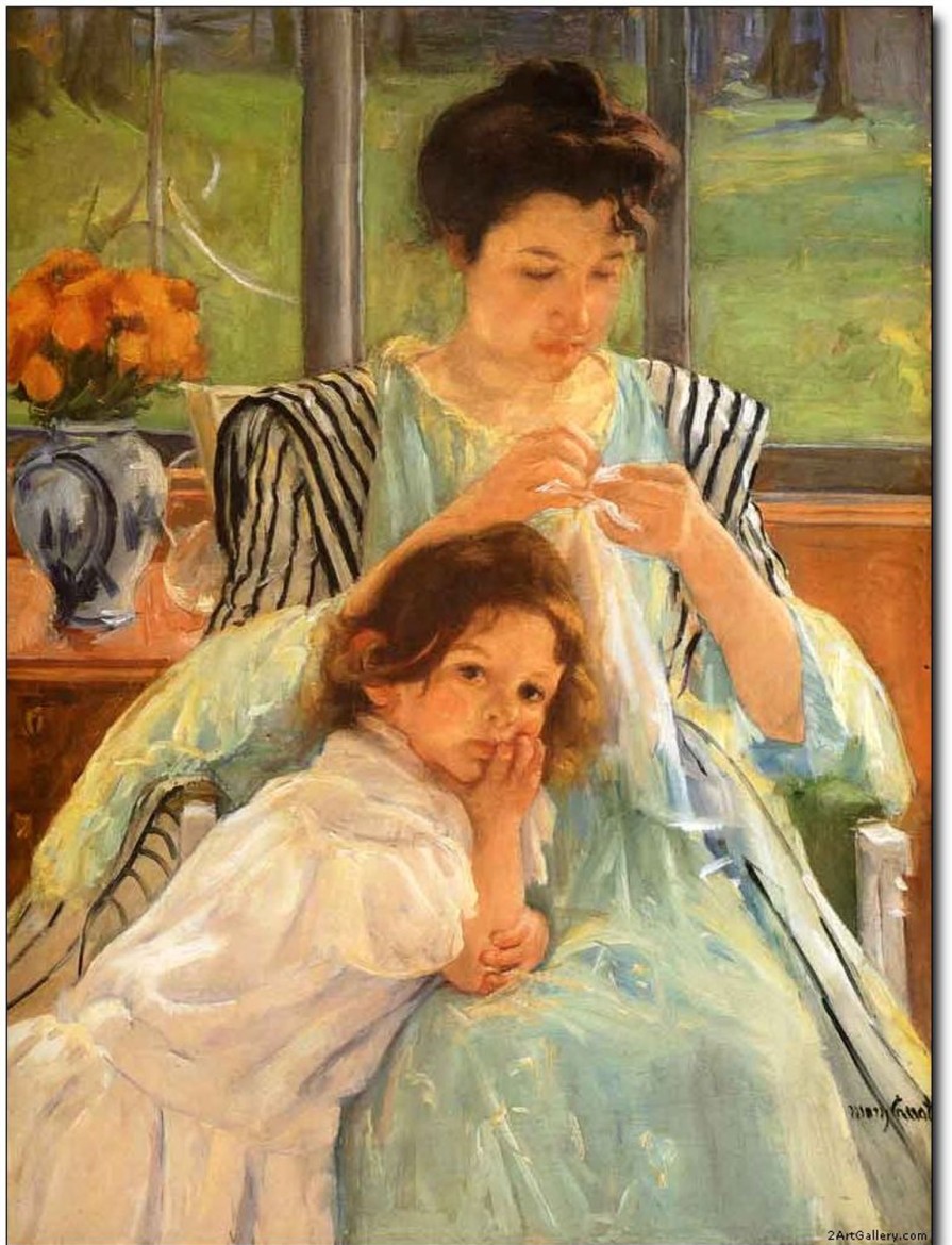 Mary Cassatt | Master apollon Junge Mutter näht – Mary Cassatt