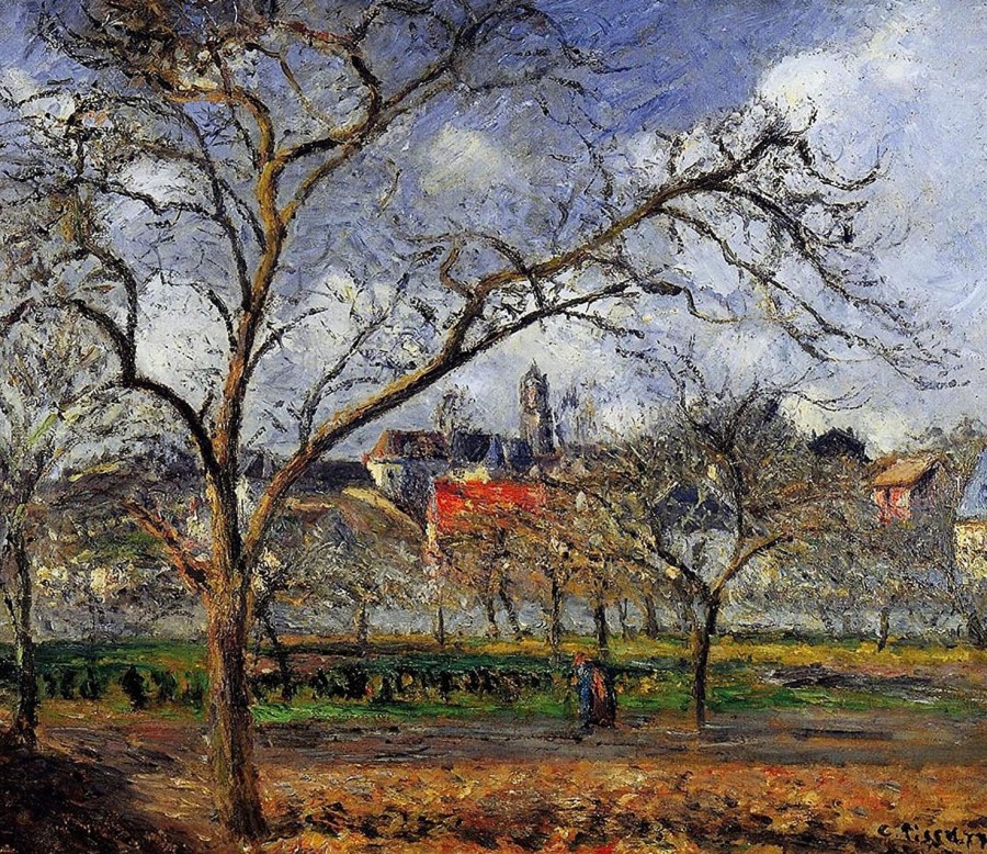 Camille Pissarro | Master apollon Auf dem Pontoise-Obstgarten im Winter – Camille Pissarro