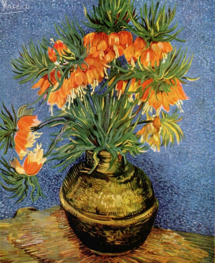 Vincent van Gogh | Master apollon Fritillaries, Kaiserkrone in einer Kupfervase - Van Gogh