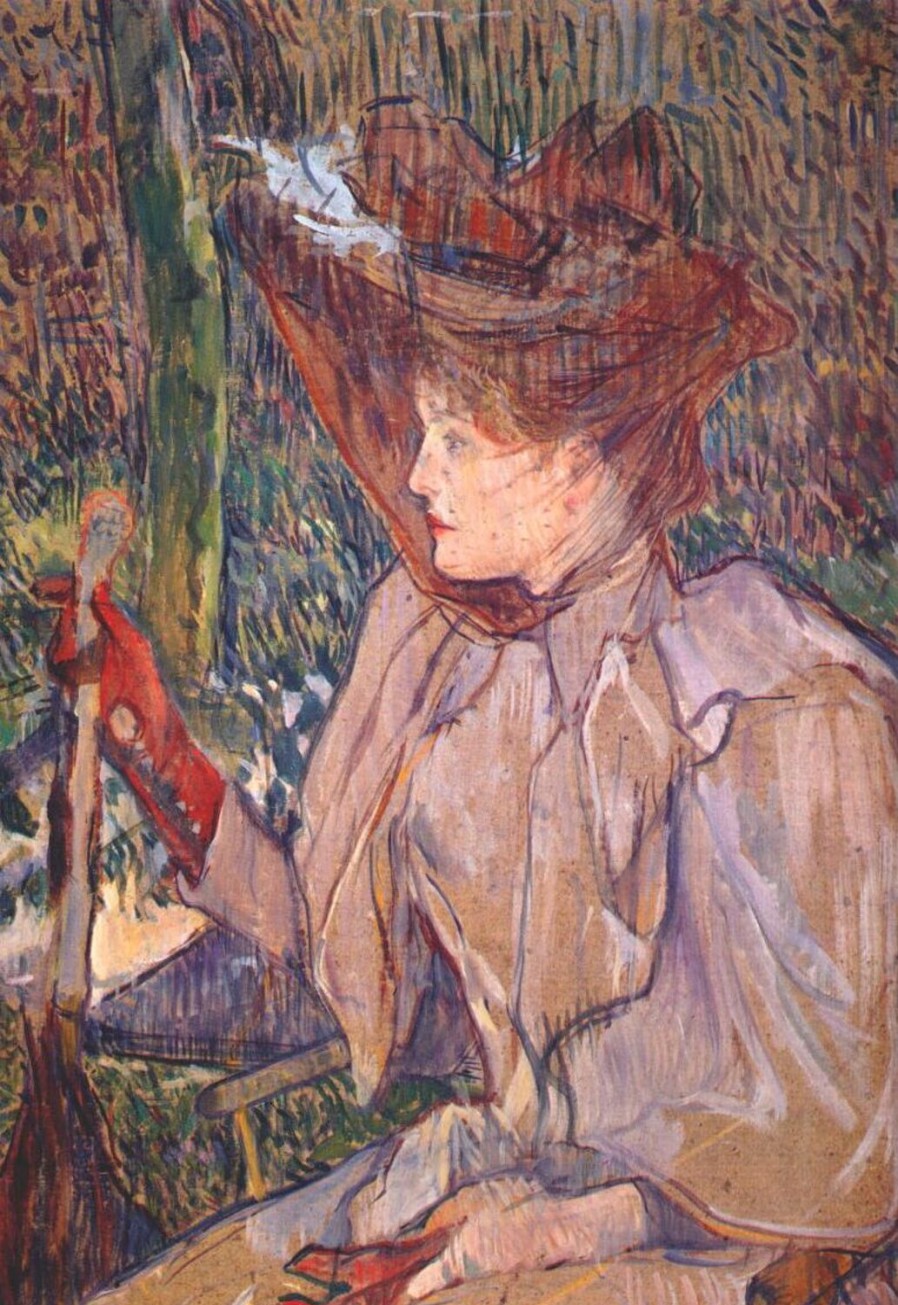 Henri aus Toulouse-Lautrec | Master apollon Sitzende Frau mit Handschuhen - Toulouse Lautrec