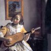 Johannes Vermeer | Master apollon Eine Frau spielt Gitarre – Johannes Vermeer