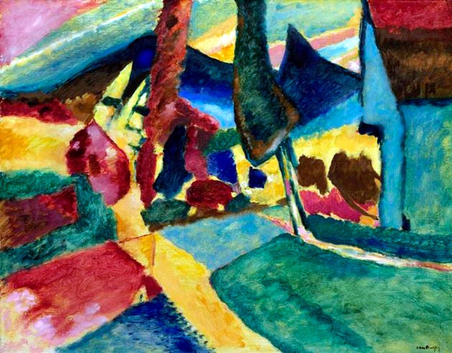 Wassili Kandinsky | Master apollon Landschaft mit zwei Pappeln - Wassily Kandinsk