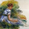 Pierre-Auguste Renoir | Master apollon Alice Gamby im Garten, junges Mädchen sitzt im Gras – Pierre-Auguste Renoir