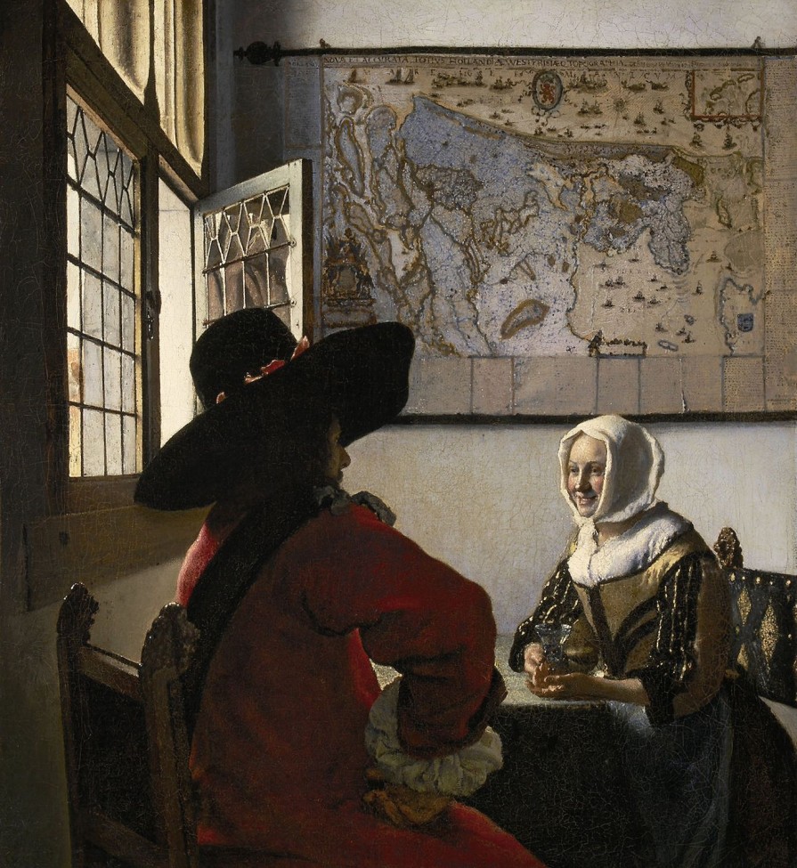 Johannes Vermeer | Master apollon Soldat und junges Mädchen lachend - Johannes Vermeer