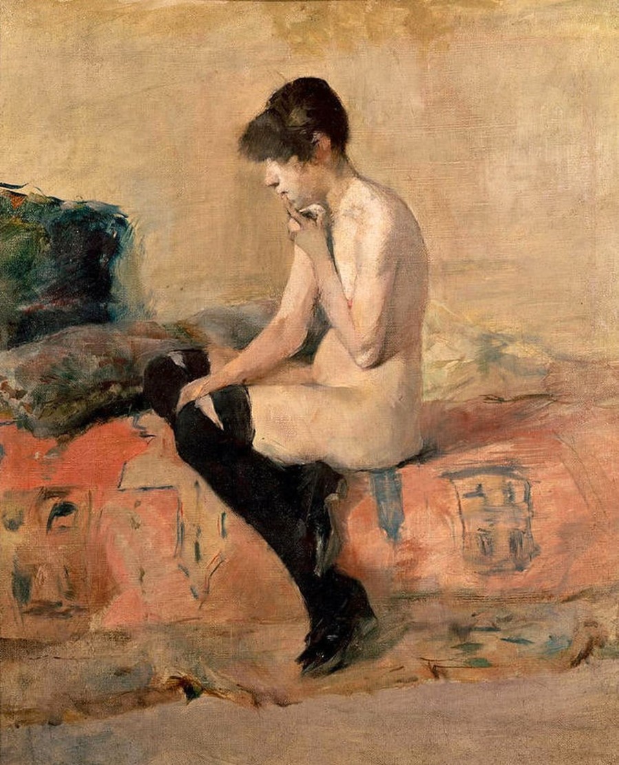 Henri aus Toulouse-Lautrec | Master apollon Nackte Frau sitzt auf einer Couch - Toulouse Lautrec