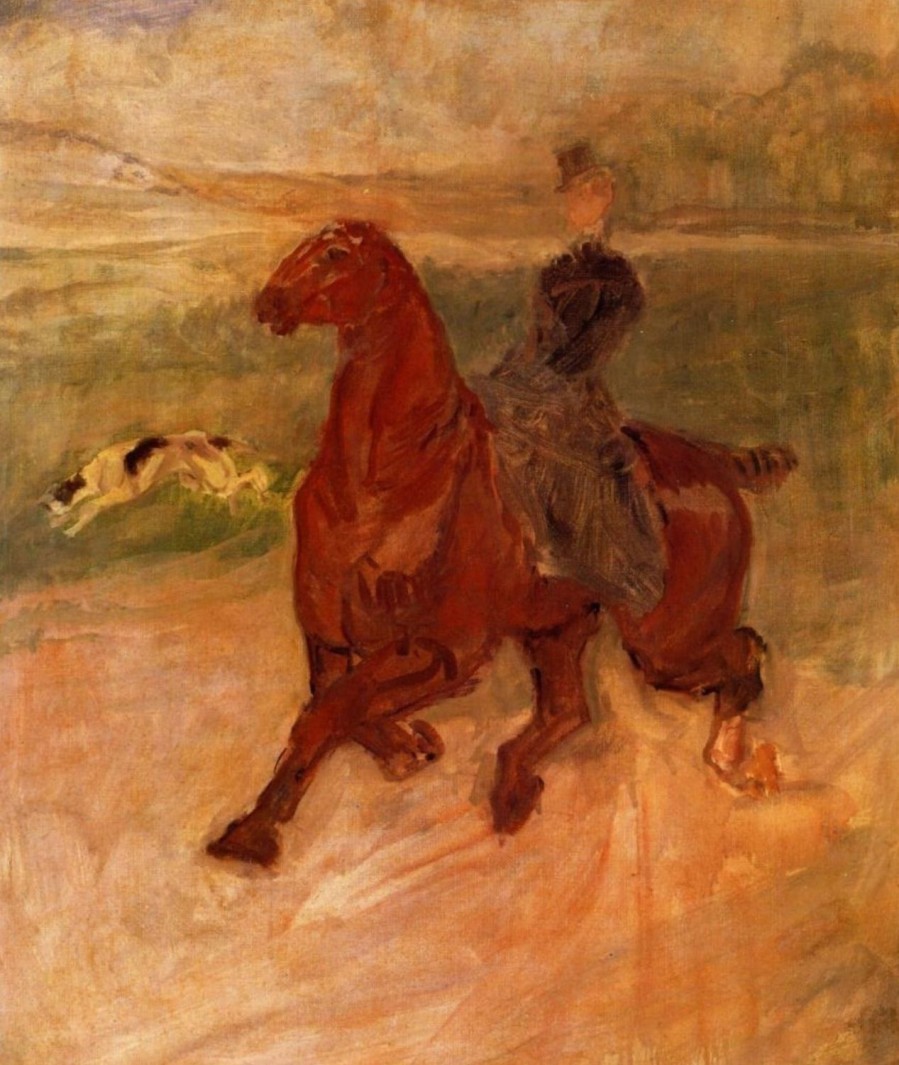 Henri aus Toulouse-Lautrec | Master apollon Kavalierfrau und Hund - Toulouse Lautrec