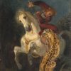 Eugene Delacroix | Master apollon Ein Reiter, der von einem Jaguar angegriffen wird – Eugene Delacroix