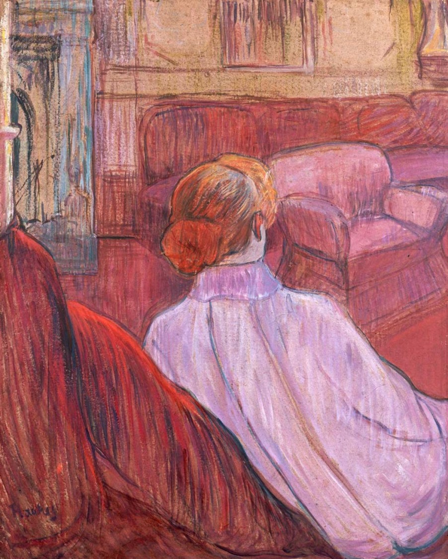 Henri aus Toulouse-Lautrec | Master apollon Frau sitzt auf einer Arena-Bank - Toulouse Lautrec