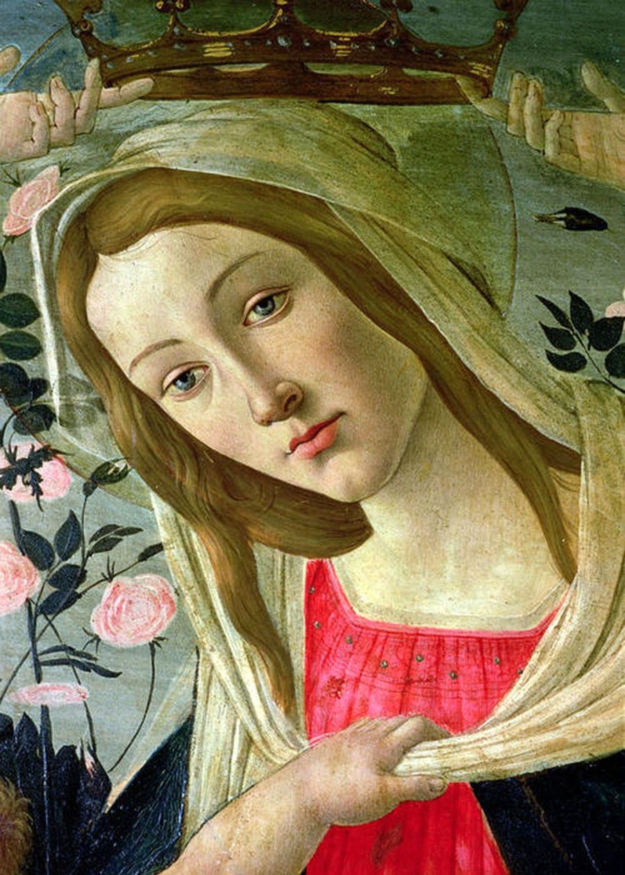 Sandro Botticelli | Master apollon Engelskronen der Jungfrau und des Kindes, Detail der Jungfrau - Sandro Botticelli