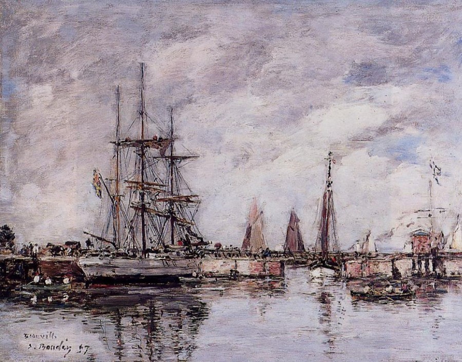 Eugene Boudin | Master apollon Deauville, Die norwegischen Trois-Mats verlassen den Hafen – Eugene Boudin