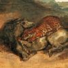 Eugène Delacroix | Master apollon Tiger greift ein Pferd an – Eugene Delacroix