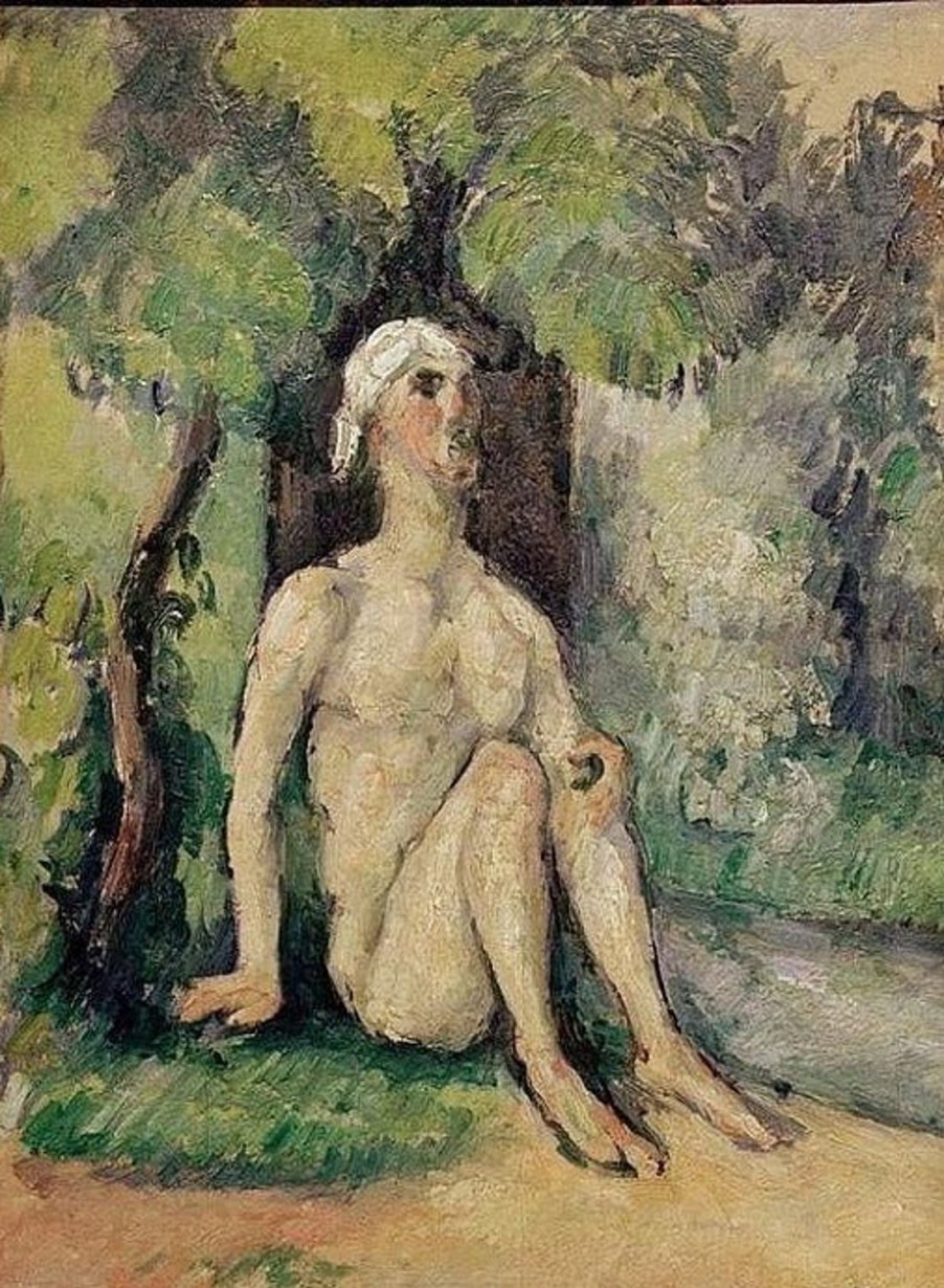 Paul Cézanne | Master apollon Badegast sitzt am Wasser – Paul Cezanne