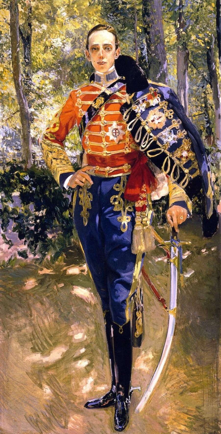 Joaquin Sorolla | Master apollon Porträt von Alfons XIII. in Husarenuniform - Sorolla