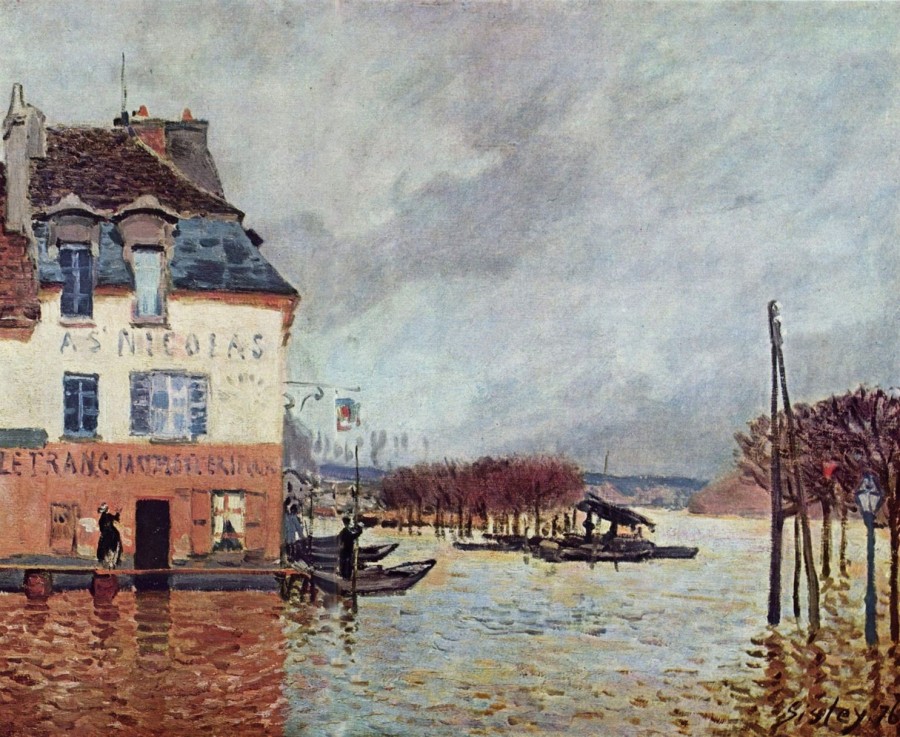 Alfred Sisley | Master apollon Überschwemmung in Port-Marly von Alfred Sisley