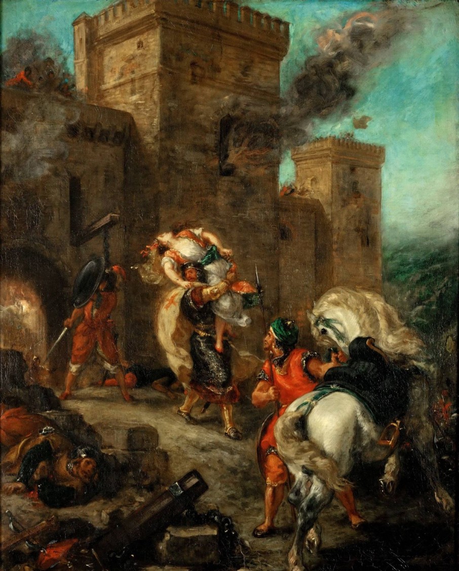 Eugene Delacroix | Master apollon Rebecca von einem Templer während der Plünderung des Chateau de Frondeboeuf vergewaltigt – Eugene Delacroix