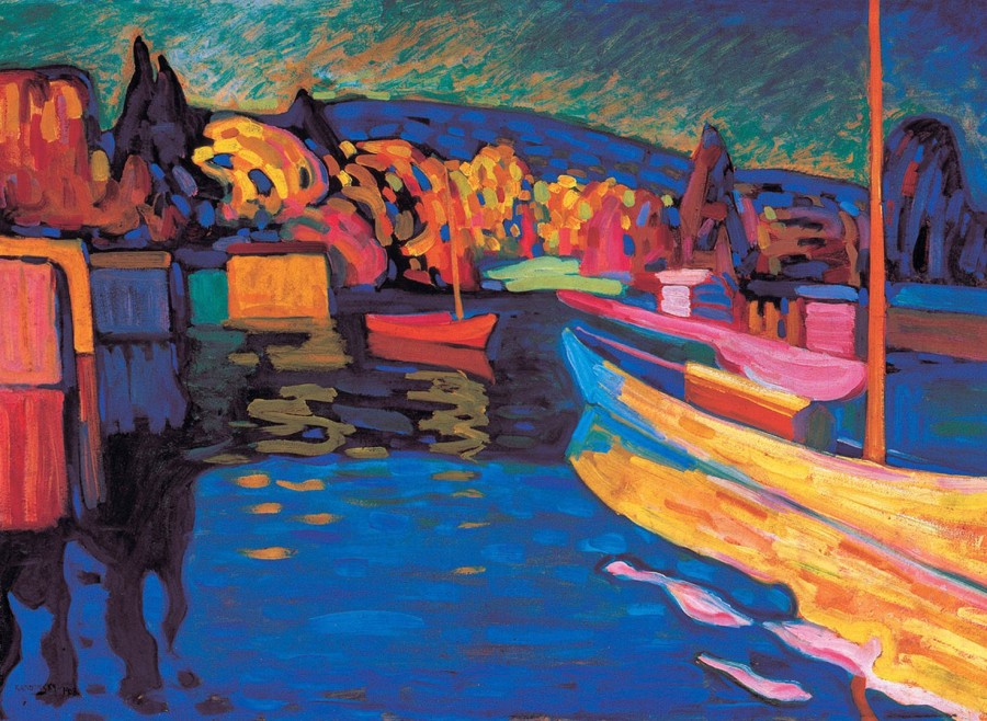 Wassili Kandinsky | Master apollon Herbstlandschaft mit Booten - Wassily Kandinsky