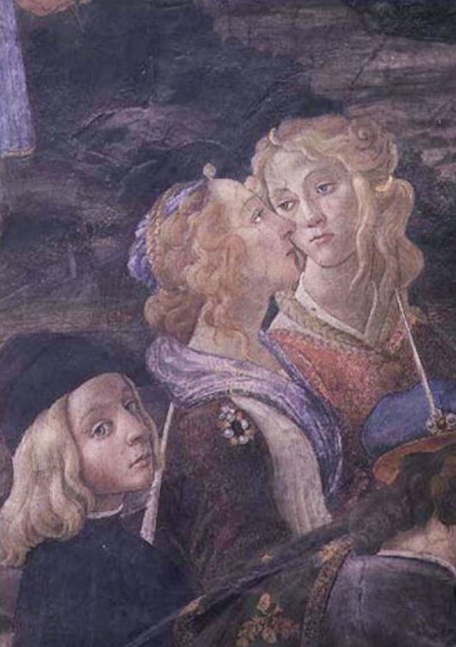 Sandro Botticelli | Master apollon Die Reinigung des Aussätzigen und die Versuchung Christi in der Sixtinischen Kapelle: Detail zweier Frauen – Sandro Botticelli