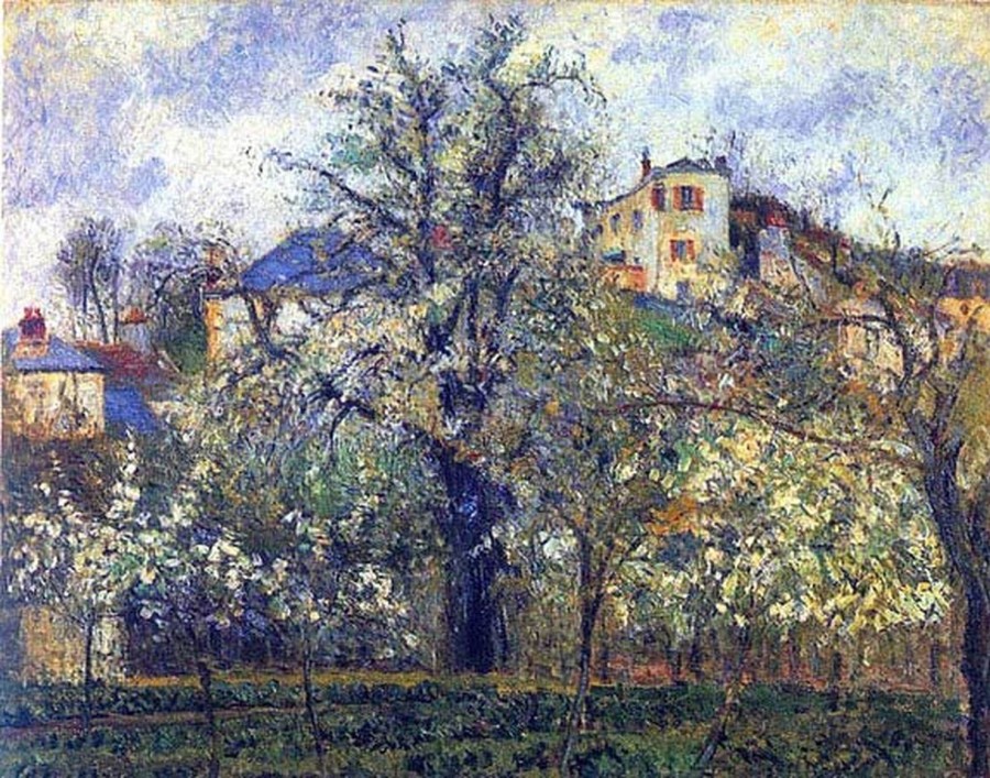 Camille Pissarro | Master apollon Der Gemüsegarten mit blühenden Bäumen, Frühling, Pontoise – Camille Pissarro