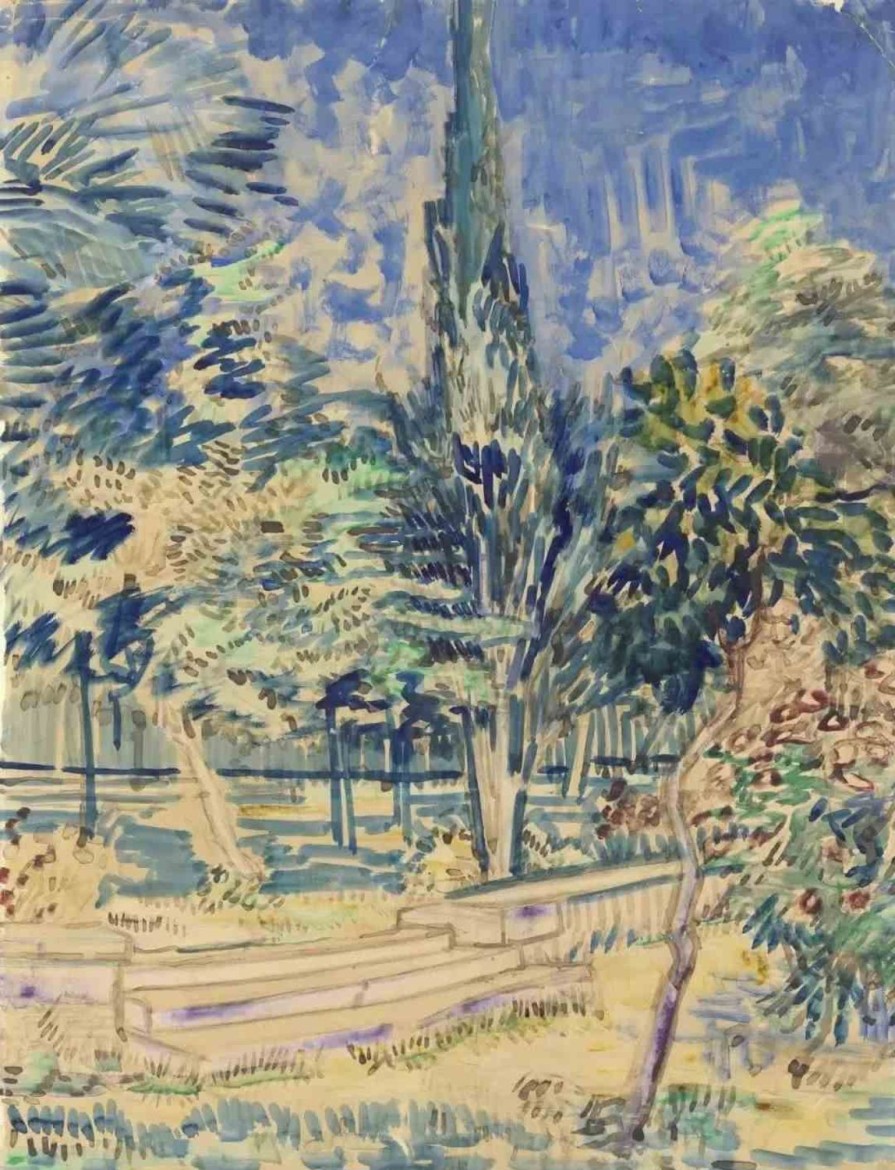 Vincent van Gogh | Master apollon Treppe im Garten der Anstalt – Van Gogh