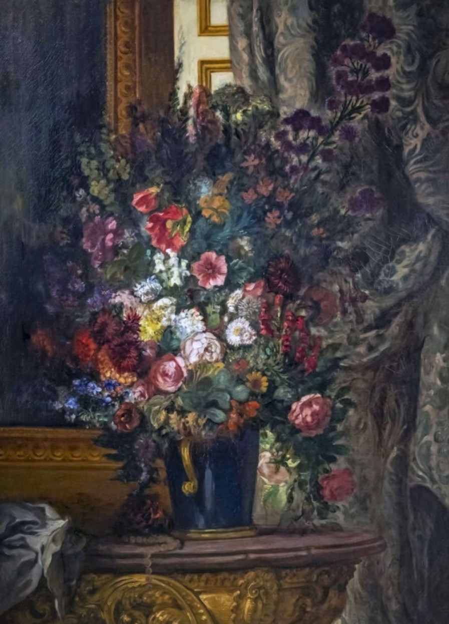 Eugene Delacroix | Master apollon Vase mit Blumen auf einer Konsole - Eugene Delacroix