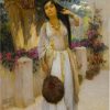 Frederick Arthur Bridgman | Master apollon Frau aus Algier auf einem Balkon – Frederick Arthur Bridgman