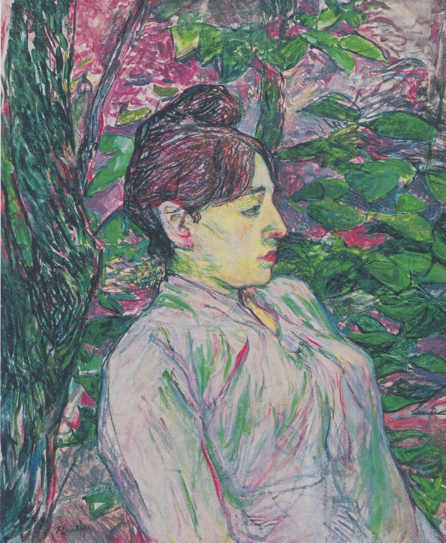 Henri aus Toulouse-Lautrec | Master apollon Verts (Frau sitzt in einem Garten) - Toulouse Lautrec