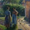 Camille Pissarro | Master apollon Bäuerinnen diskutieren auf dem Bauernhof, Eragny – Camille Pissarro