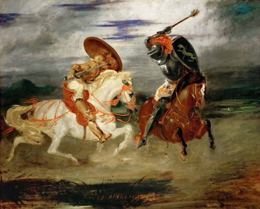 Eugene Delacroix | Master apollon Ritter kämpfen auf dem Land – Eugene Delacroix