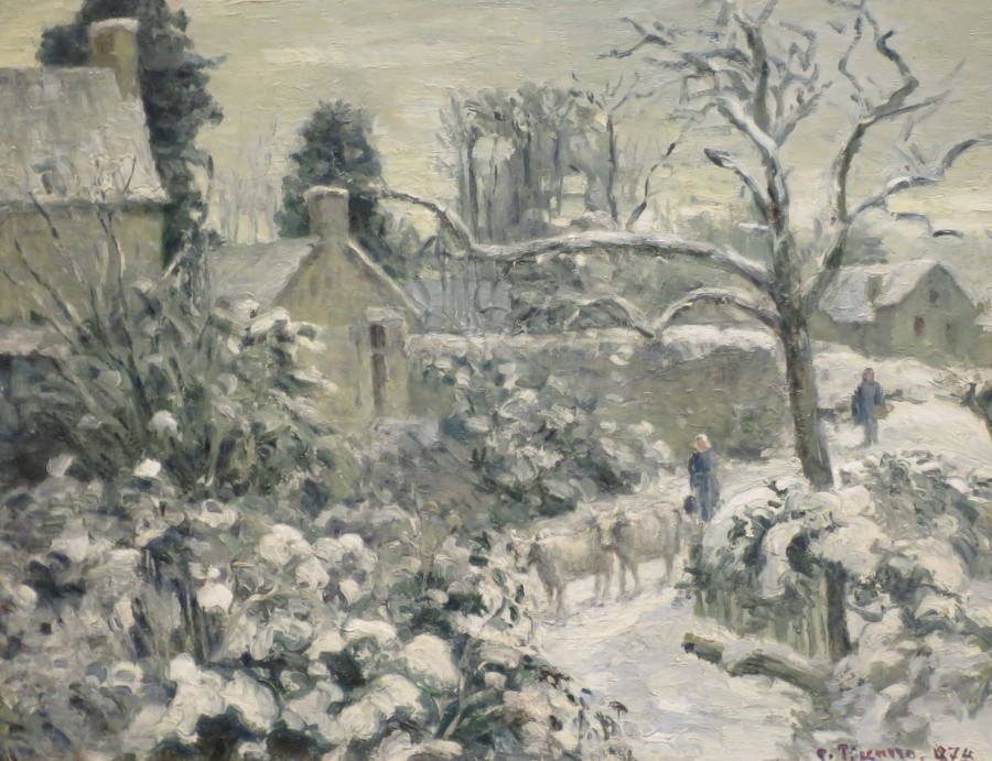 Camille Pissarro | Master apollon Wirkung von Schnee mit Kühen in Montfoucault – Camille Pissarro