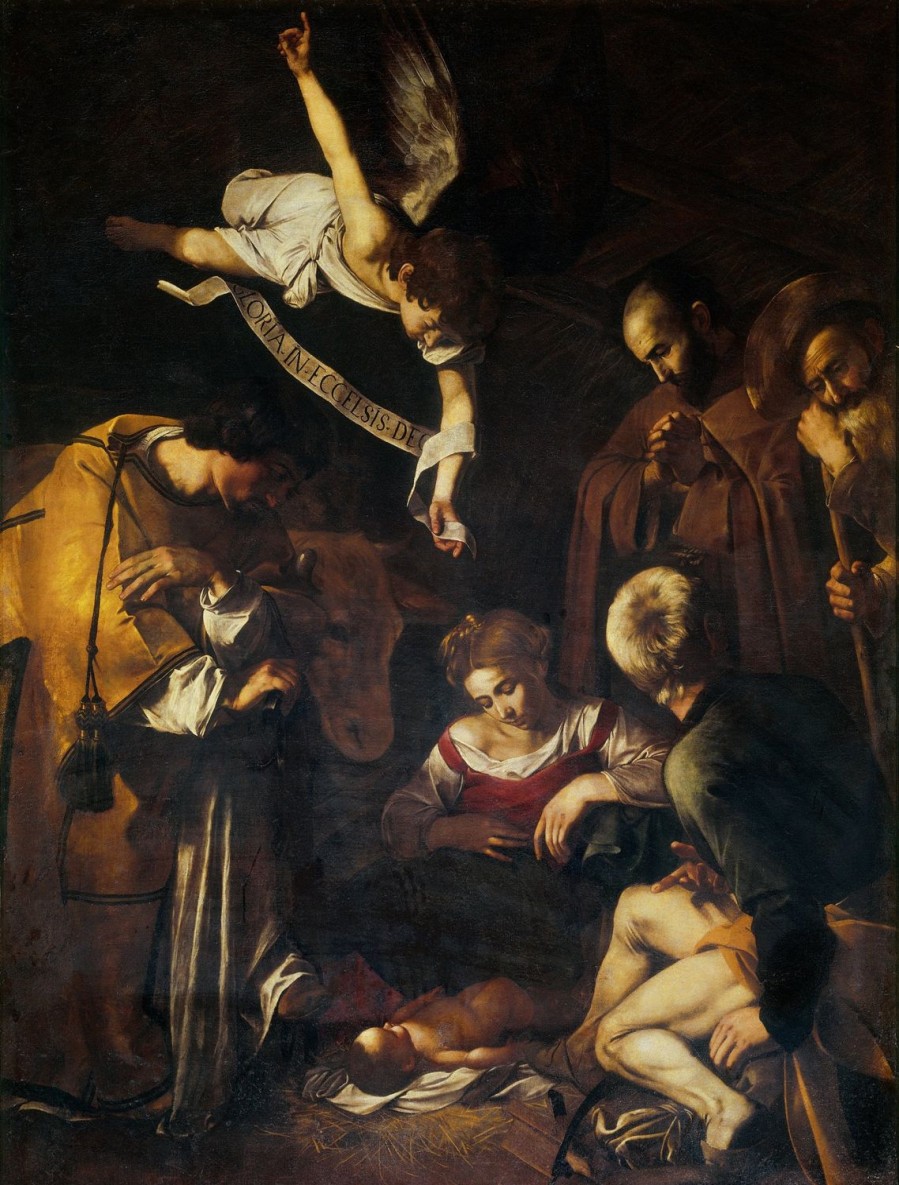 Caravaggio | Master apollon Die Geburt Christi mit dem Heiligen Franziskus und dem Heiligen Laurentius – Caravaggio