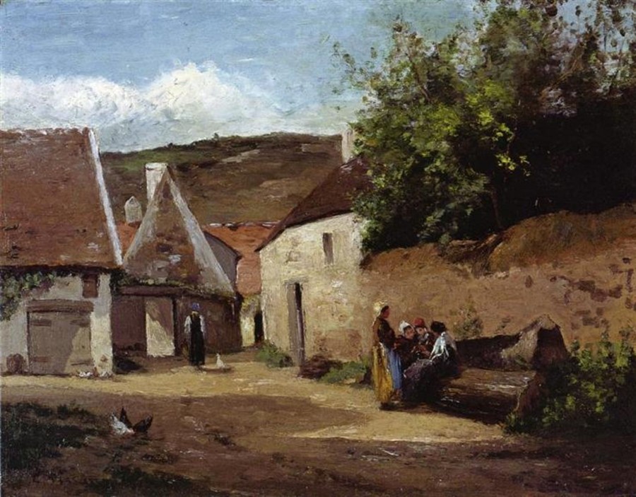 Camille Pissarro | Master apollon Straßenecke im Dorf - Camille Pissarro