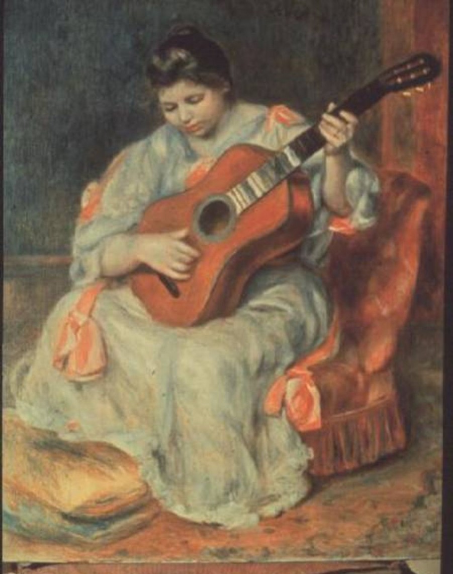 Pierre-Auguste Renoir | Master apollon Frau spielt Gitarre - Pierre-Auguste Renoir