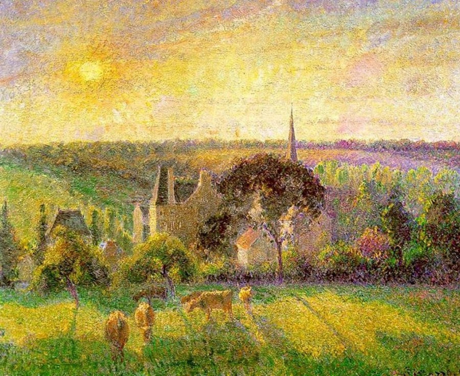 Camille Pissarro | Master apollon Die Kirche und der Bauernhof von Eragny – Camille Pissarro