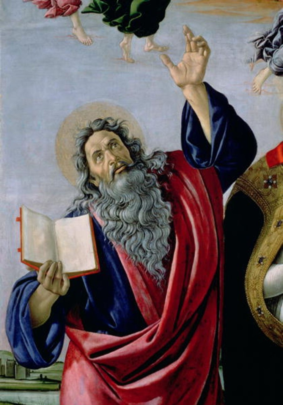 Sandro Botticelli | Master apollon Der heilige Johannes der Evangelist, Auszug aus der Krönung der Jungfrau (Markusaltar, ca. 1488-90) – Sandro Botticelli