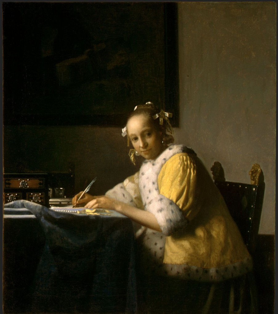 Johannes Vermeer | Master apollon Junge Frau schreibt einen Brief - Johannes Vermeer