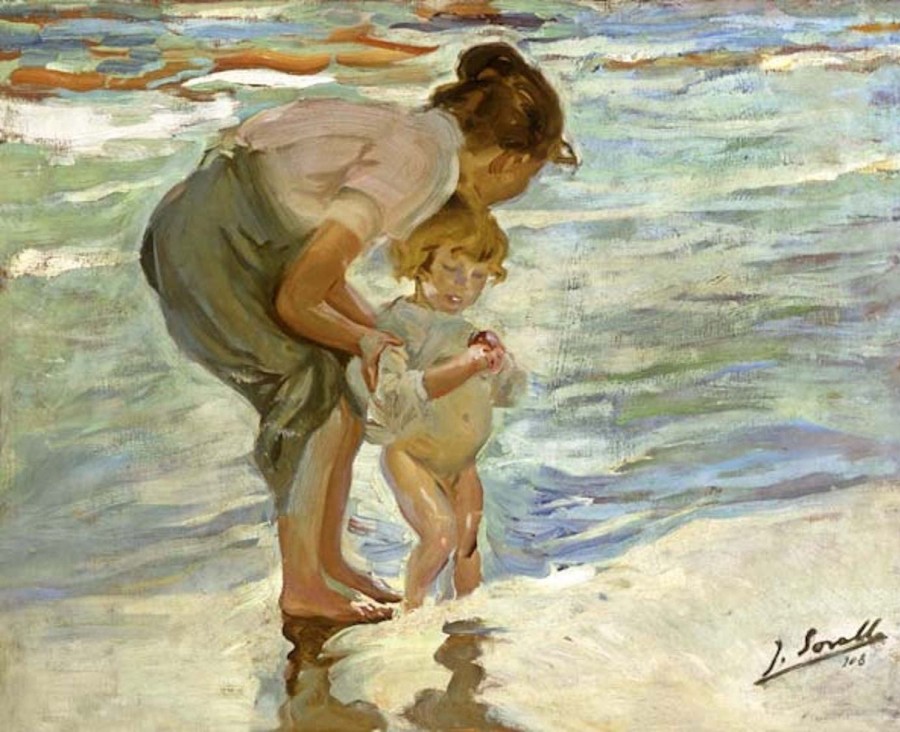 Joaquin Sorolla | Master apollon Mutter und Kind am Strand - Sorolla