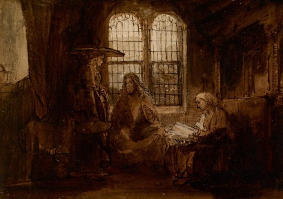 RemMaster apollont van Rijn | Master apollon Christus im Gespräch mit Martha und Maria – Rembrandt Van Rijn