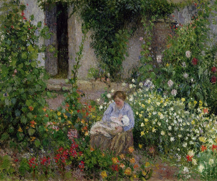 Camille Pissarro | Master apollon Mutter und Kind in Blumen - Camille Pissarro