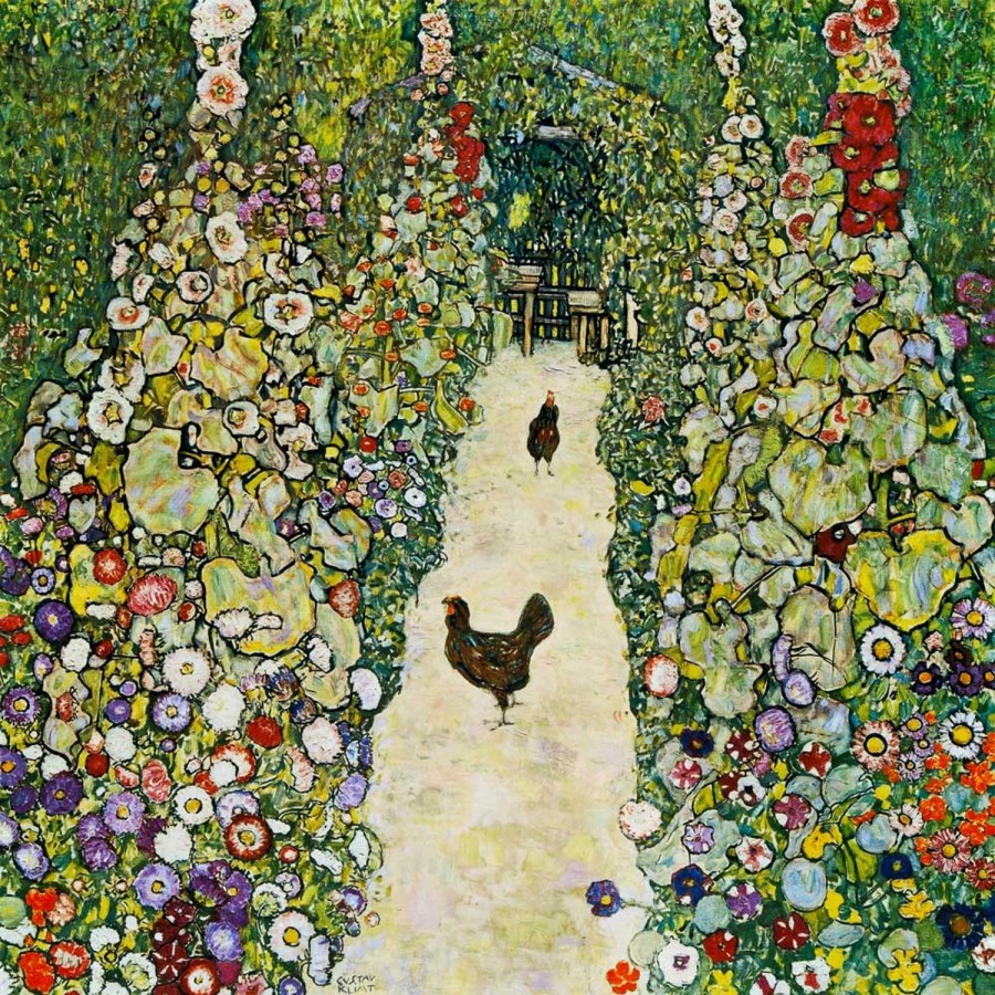 Gustav Klimt | Master apollon Gartenweg mit Hühnern - Gustav Klimt