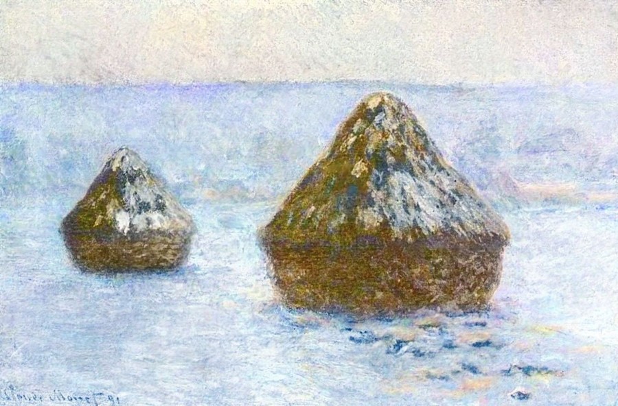 Claude Monet | Master apollon Die Mühlsteine, Winter von Claude Monet