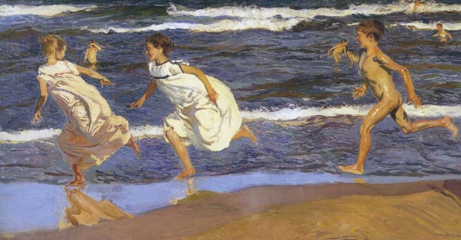 Joaquin Sorolla | Master apollon Laufen am Strand entlang – Sorolla